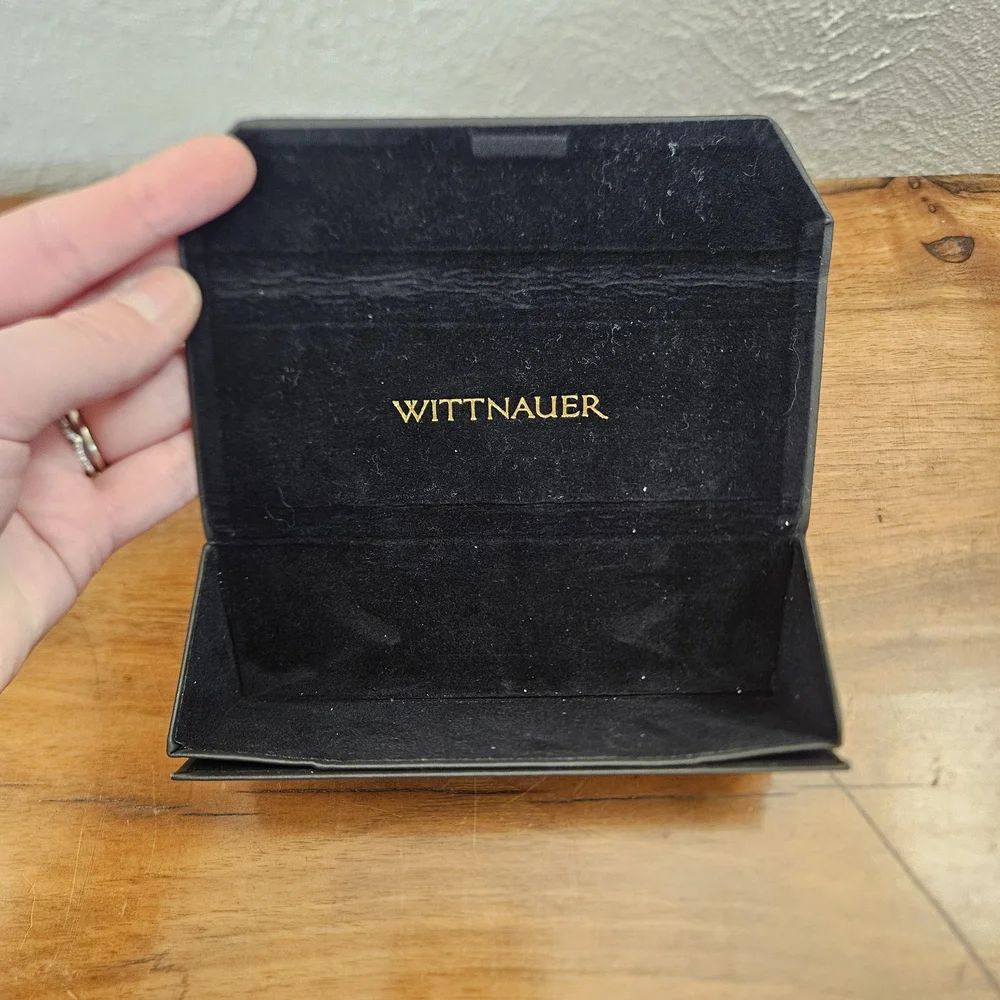 Wittnauer‎ Eyeglasses & Sunglasses Case Triangle Magnetic Black Velvet Interior